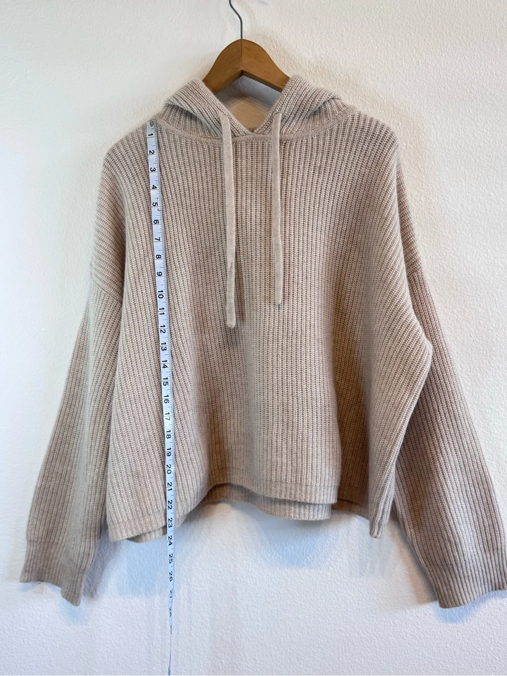 EUC Jenni Kayne Cashmere Fisherman Hoodie Oatmeal Medium - Picture 5 of 12